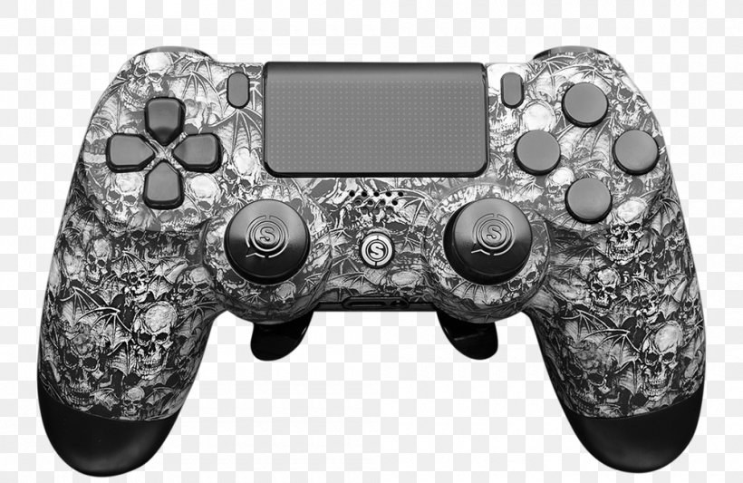 XBox Accessory Joystick Avenged Sevenfold PlayStation 4 Game Controllers, PNG, 1000x650px, Xbox Accessory, All Xbox Accessory, Avenged Sevenfold, Black And White, Game Controller Download Free