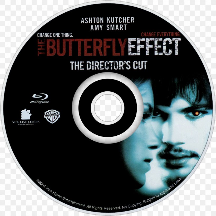 The Butterfly Effect Ashton Kutcher Blu-ray Disc Evan Treborn, PNG, 1000x1000px, Butterfly Effect, Amy Smart, Ashton Kutcher, Bluray Disc, Brand Download Free