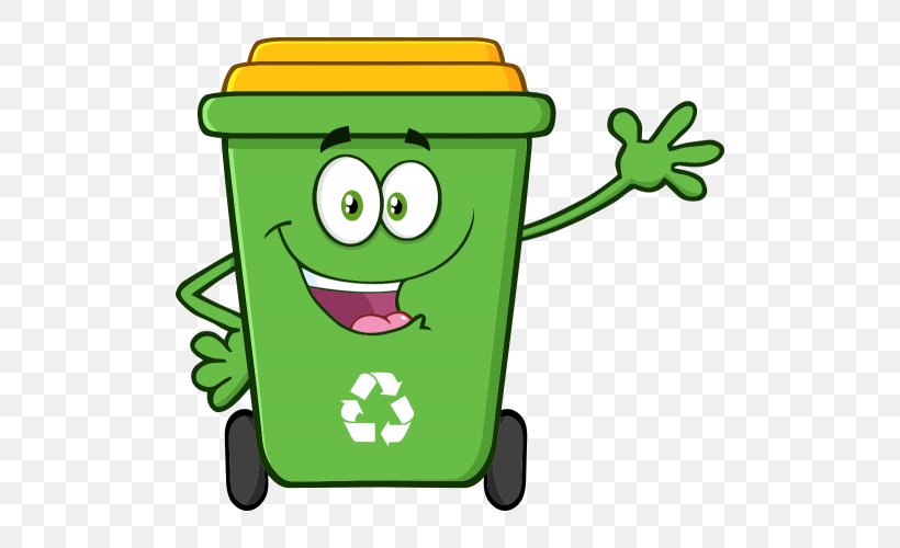Green Cartoon Symbol Recycling Waste Containment, PNG, 500x500px, Green, Cartoon, Recycling, Symbol, Waste Container Download Free