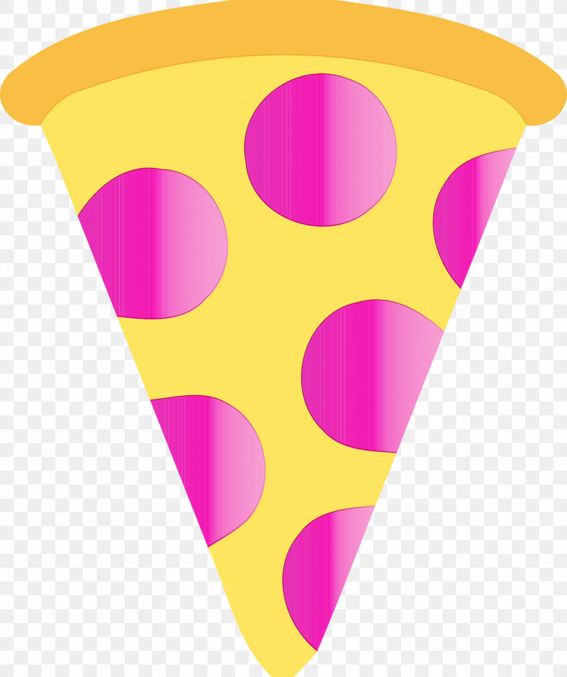 Yellow Cone Magenta, PNG, 2513x3000px, Pizza, Cone, Food, Magenta, Paint Download Free