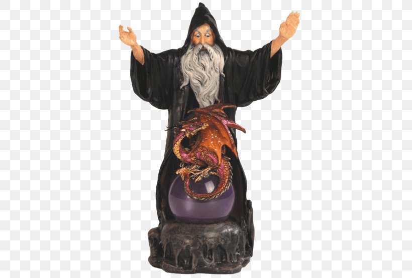 Statue Magician Figurine Fantasy, PNG, 555x555px, Statue, Crystal Ball, Dragon, Dragon Hatchling, Evil Eye Download Free