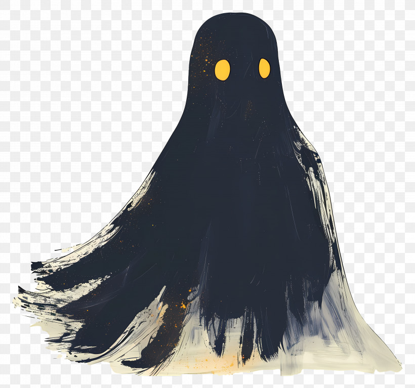 Ghost - Spooky Ghost With Yellow Eyes PNG