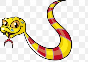 Red And Yellow Cartoon Snake - Snake Cartoon Clip Art PNG