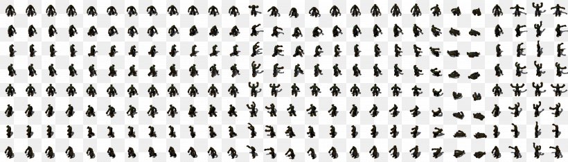 Sprite Animation Fotolia Video, PNG, 3584x1024px, Sprite, Animation, Art, Black, Black And White Download Free