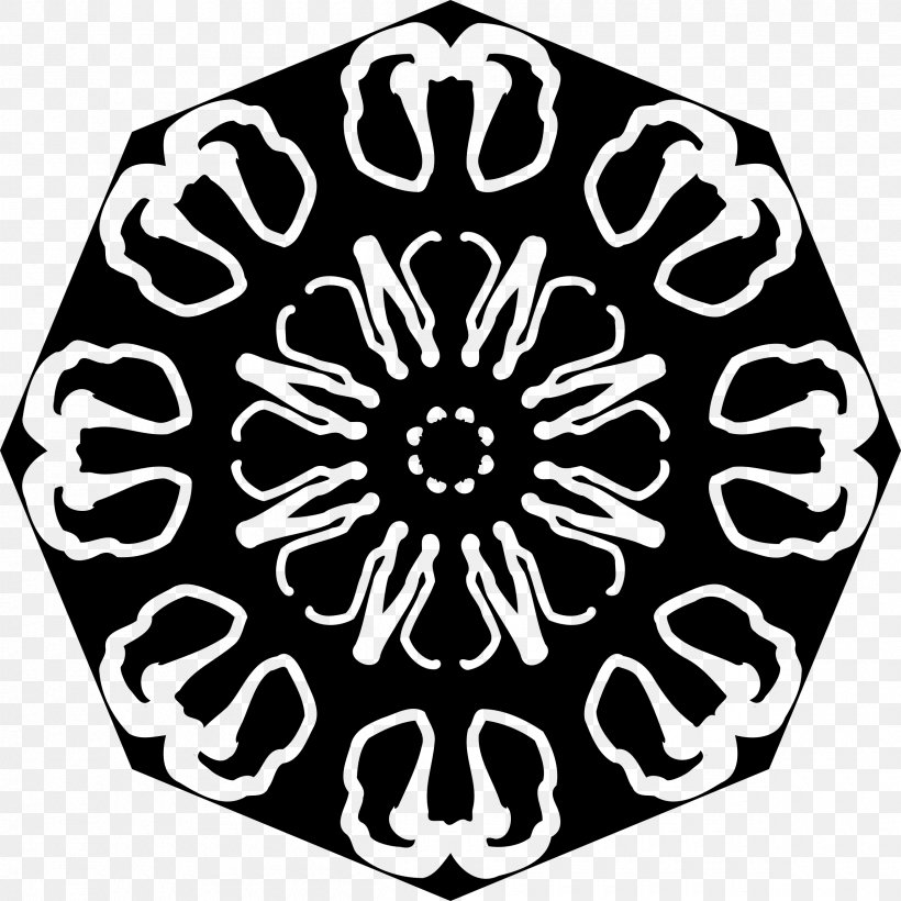 Circle Pattern, PNG, 2400x2400px, Graphics Software, Black, Black And White, Flora, Flower Download Free