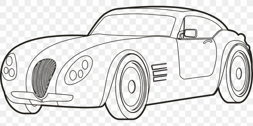 Car Clip Art Coloring Book Transport Drawing, PNG, 1920x960px, Car, Artwork, Auto Racing, Automotive Design, Black And White Download Free