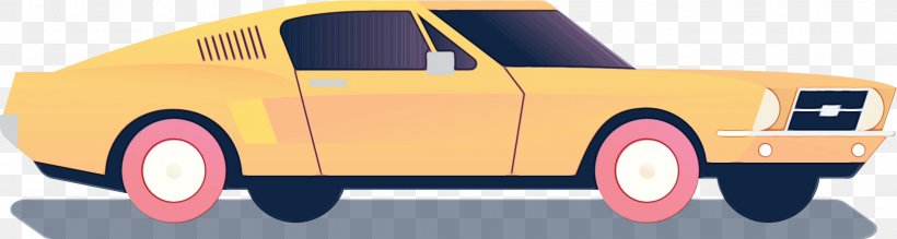 Land Vehicle Vehicle Motor Vehicle Car Yellow, PNG, 2201x588px, Watercolor, Car, Classic Car, Compact Car, Land Vehicle Download Free