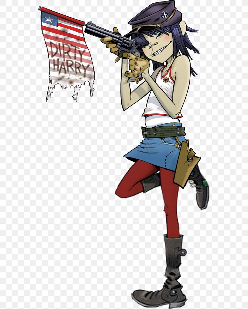 2-D Noodle Gorillaz Dirty Harry Drawing, PNG, 569x1022px, Watercolor, Cartoon, Flower, Frame, Heart Download Free