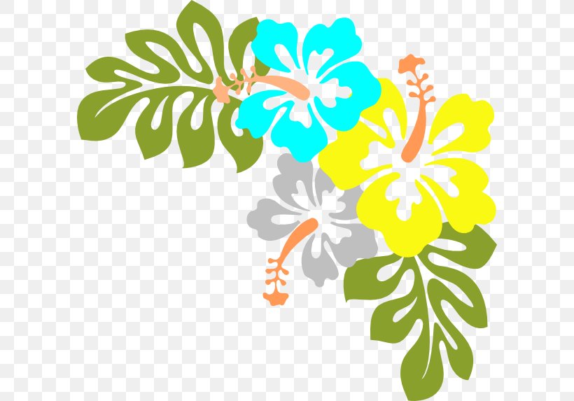Hawaiian Hibiscus Rosemallows Clip Art, PNG, 600x573px, Hawaii, Area, Artwork, Branch, Cut Flowers Download Free