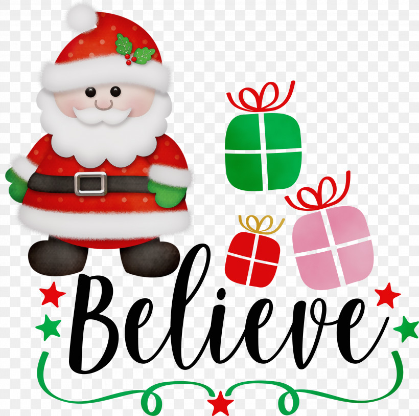 Christmas Day, PNG, 3000x2976px, Believe, Christmas, Christmas Day, Christmas Ornament, Christmas Ornament M Download Free