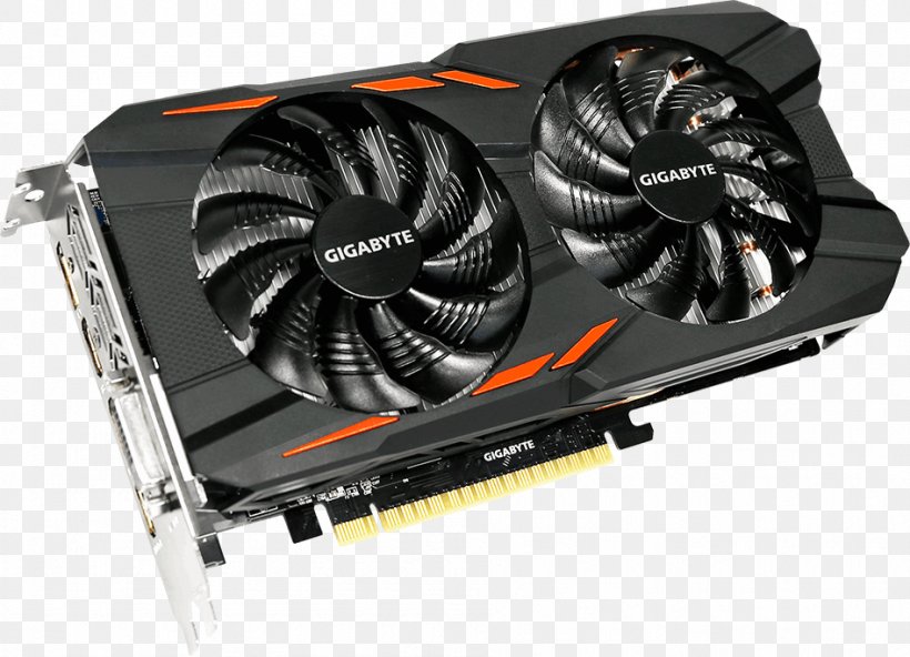 Graphics Cards & Video Adapters GDDR5 SDRAM Gigabyte Technology AMD Radeon 500 Series GeForce, PNG, 947x684px, Graphics Cards Video Adapters, Amd Radeon 500 Series, Amd Vega, Computer Component, Computer Cooling Download Free