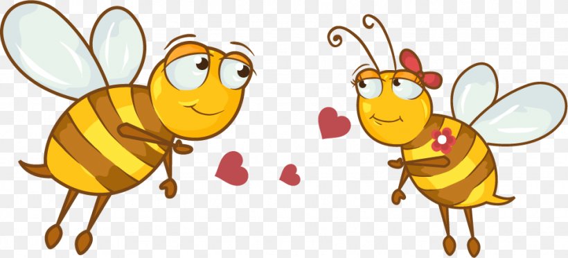Honey Bee Drawing Euclidean Vector, PNG, 974x442px, Bee, Art, Beehive, Cartoon, Drawing Download Free