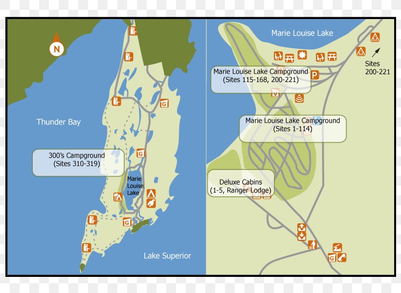 Rondeau Provincial Park Sleeping Giant Ontario Parks Map, PNG, 800x600px, Sleeping Giant, Area, Backcountry, Camping, Campsite Download Free