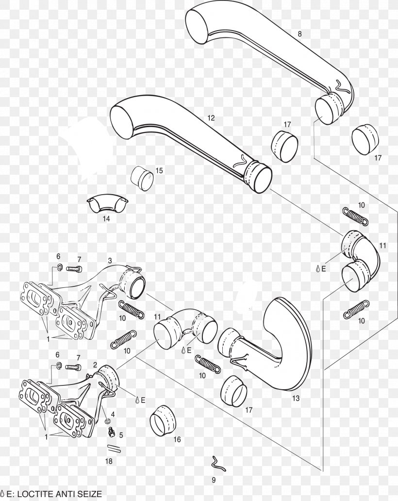 Car Exhaust System Rotax 503 BRP-Rotax GmbH & Co. KG Engine, PNG, 1930x2431px, Car, Auto Part, Black And White, Brprotax Gmbh Co Kg, Diagram Download Free
