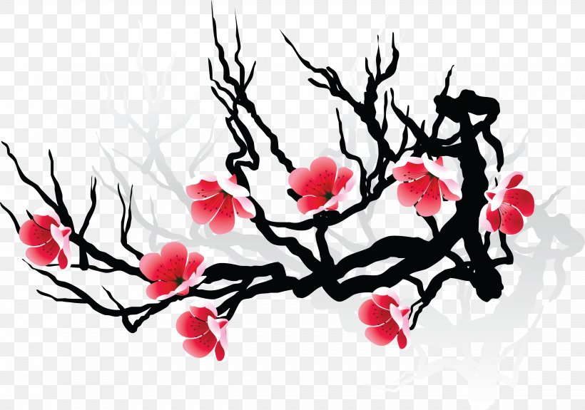 Cherry Blossom Drawing Flower, PNG, 4797x3369px, Cherry Blossom, Art, Blossom, Branch, Calligraphy Download Free