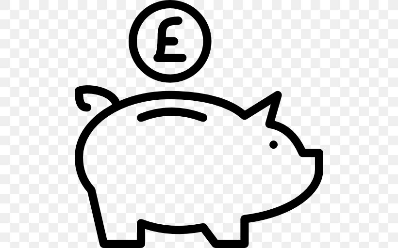 Piggy Bank Saving Money Coin, PNG, 512x512px, Piggy Bank, Area, Bank, Black And White, Coin Download Free