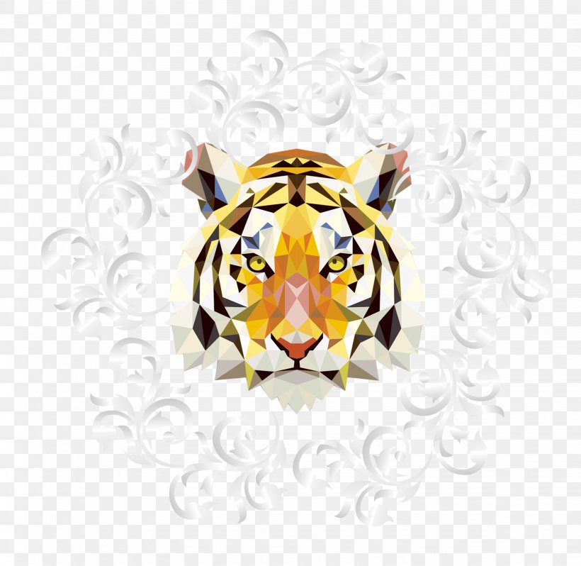 Tiger Triangle Geometry Graphic Design, PNG, 1636x1594px, Tiger, Art, Big Cats, Carnivoran, Cat Like Mammal Download Free
