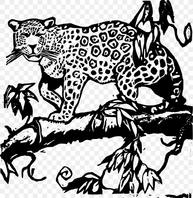 Jaguar Black Panther Cougar Clip Art, PNG, 2441x2500px, Jaguar, Art, Artwork, Big Cats, Black And White Download Free