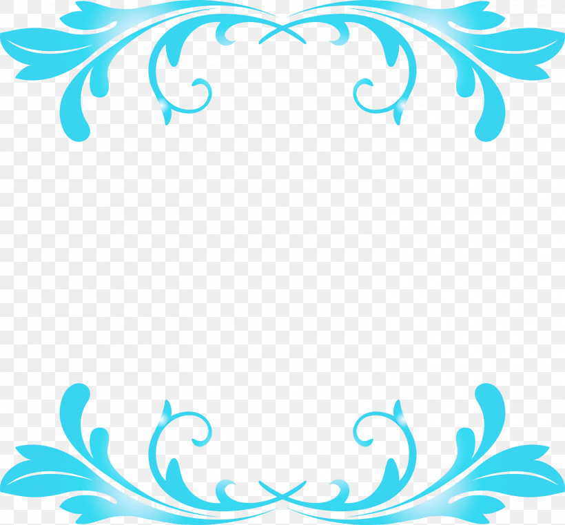 Aqua Turquoise Teal Ornament, PNG, 3000x2791px, Wedding Frame, Aqua, Classic Frame, Ornament, Paint Download Free