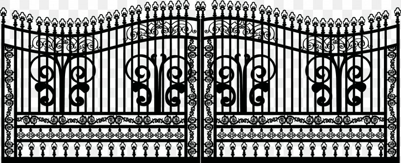 Fence Black, PNG, 2257x922px, Fence, Art, Baluster, Black, Black And White Download Free