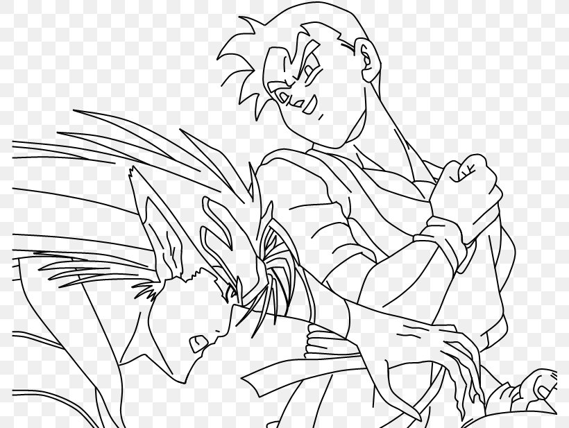 Line Art Gohan Drawing Goku Grimmjow Jaegerjaquez, PNG, 786x617px, Watercolor, Cartoon, Flower, Frame, Heart Download Free