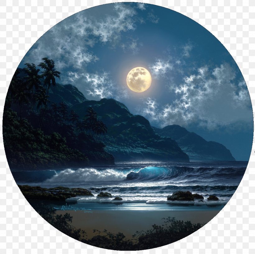 Moonlight Oil Painting Night Art, PNG, 1024x1021px, Moonlight, Art, Artist, Atmosphere, Earth Download Free