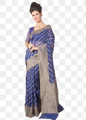 Silk Saree - Handloom Saree Sari Handloom Silk Blue PNG