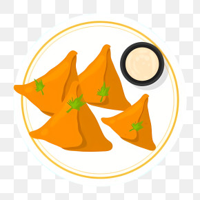 Thai Food - Delicious Samosas With Dipping Sauce PNG