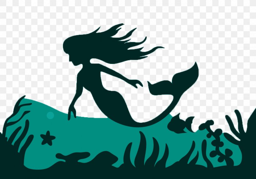 Mermaid Silhouette Fairy Tale Illustration, PNG, 1400x980px, Mermaid, Art, Black And White, Drawing, Fairy Tale Download Free