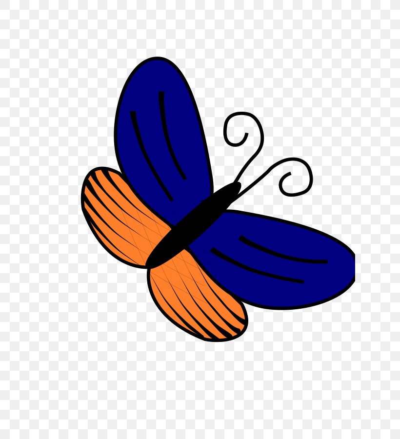 Butterfly Orange Clip Art, PNG, 636x900px, Butterfly, Artwork, Blue, Drawing, Flower Download Free