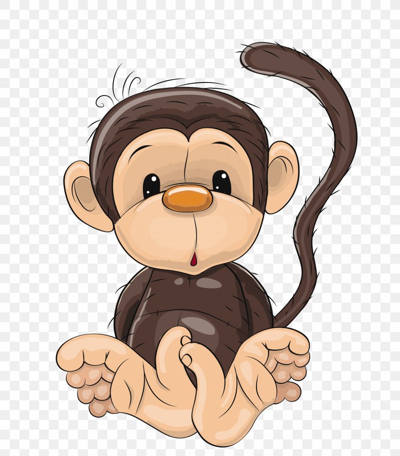 Chimpanzee Monkey Royalty-free Cartoon Clip Art, PNG, 2844x3240px,  Watercolor, Cartoon, Flower, Frame, Heart Download Free