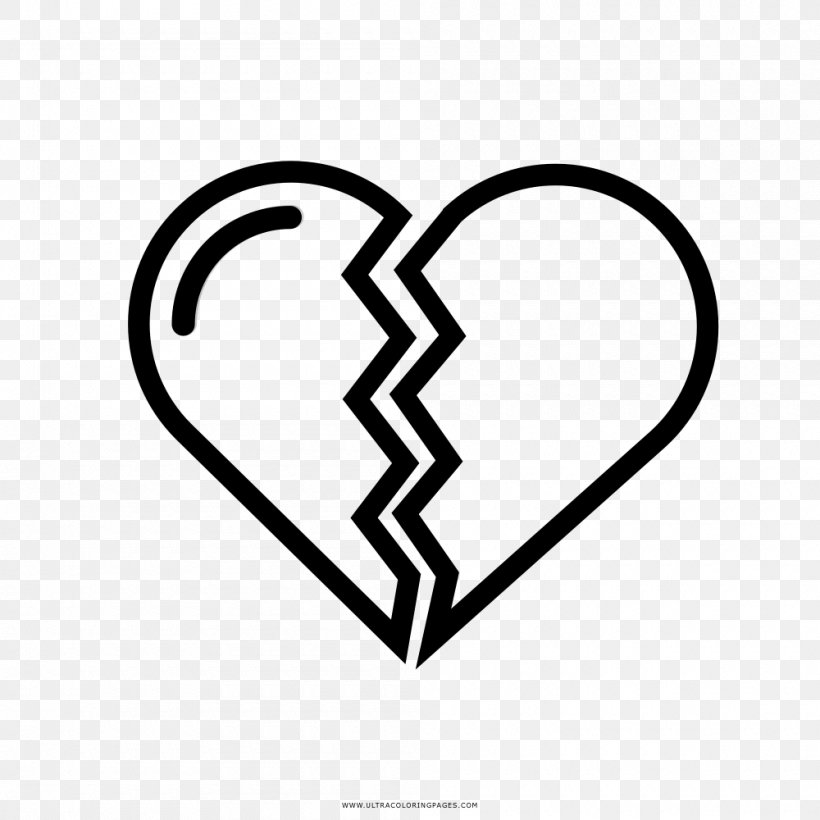 Drawing Broken Heart, PNG, 1000x1000px, Drawing, Area, Black And White ...