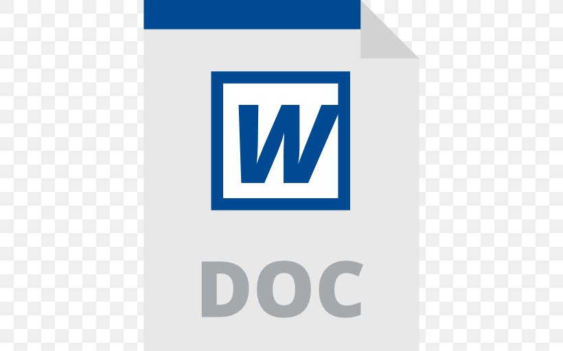 Document File Format Microsoft Word Word 2016, PNG, 512x512px, Doc, Area, Blue, Brand, Document Download Free