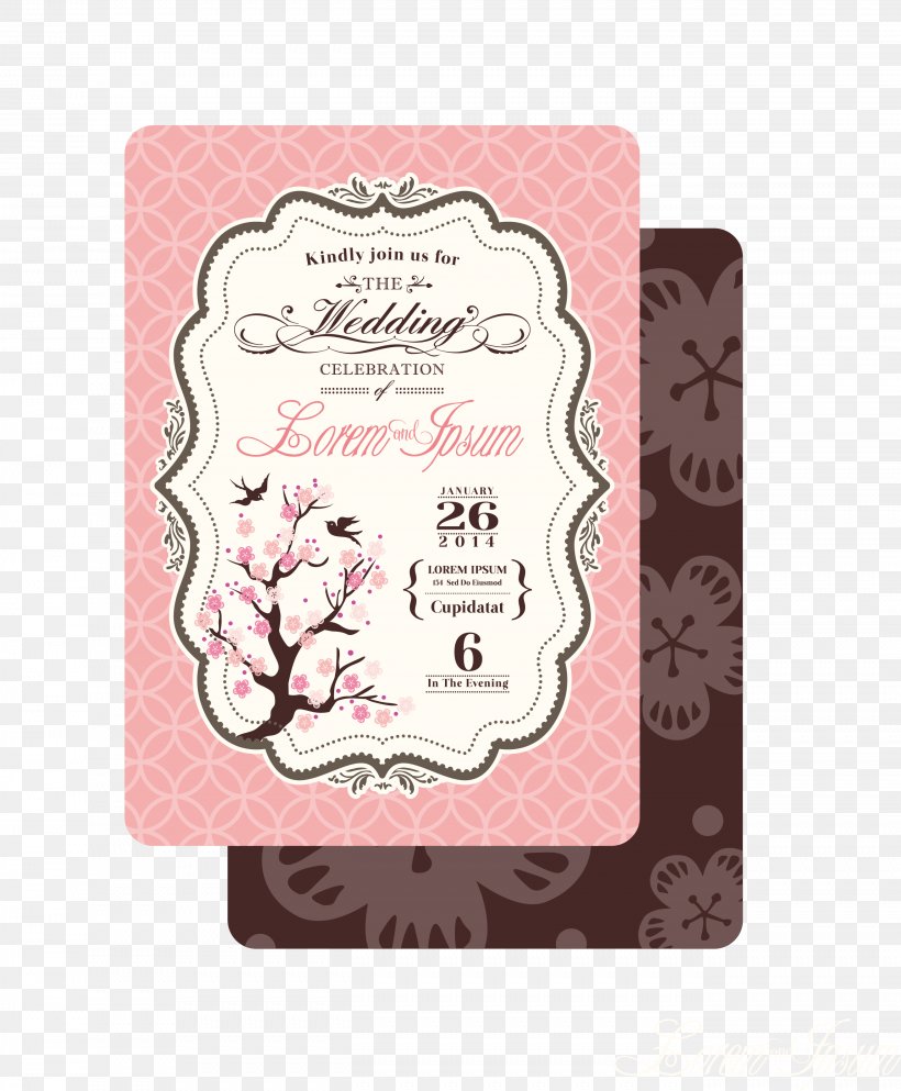 Pink Wedding Card Design Vector, PNG, 2624x3180px, Wedding Invitation, Bride, Bridegroom, Convite, Greeting Note Cards Download Free