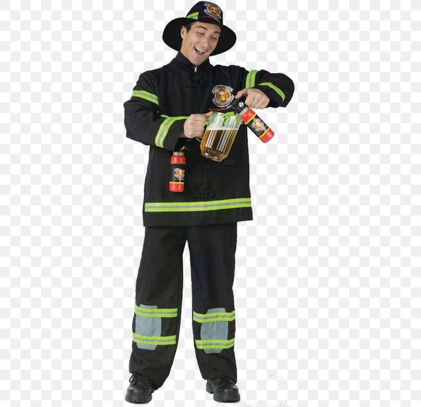 Firefighter Costume Beer Fire Extinguishers, PNG, 500x793px, Firefighter, Beer, Clothing, Conflagration, Costume Download Free
