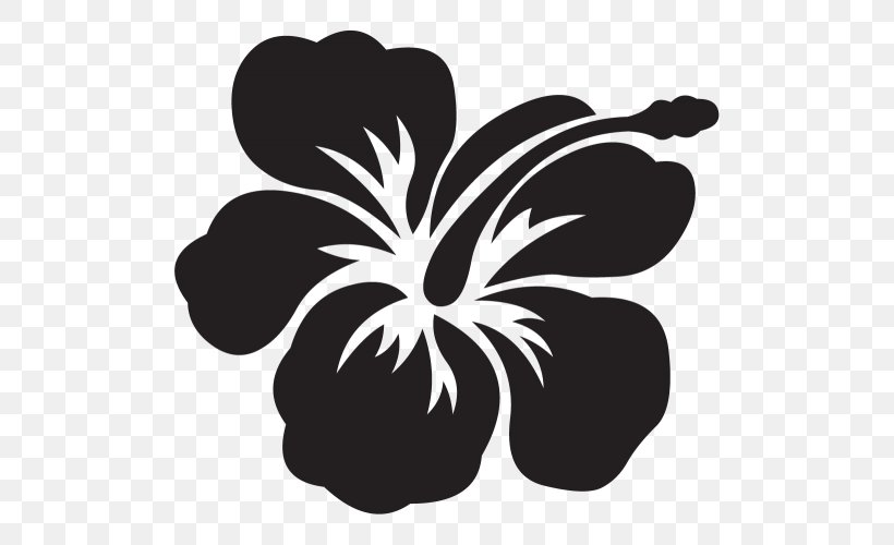 Hawaiian Hibiscus Decal, PNG, 500x500px, Hibiscus, Abziehtattoo, Black And White, Color, Decal Download Free