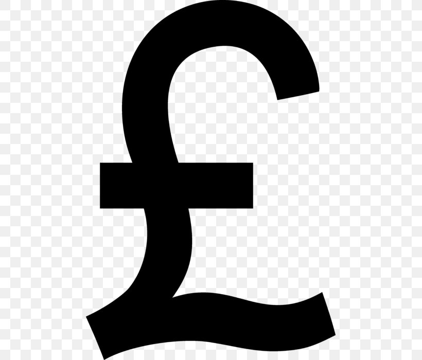 Pound Sign Pound Sterling Currency Symbol Clip Art, PNG, 485x700px, Pound Sign, Area, Black And White, Coins Of The Pound Sterling, Currency Symbol Download Free