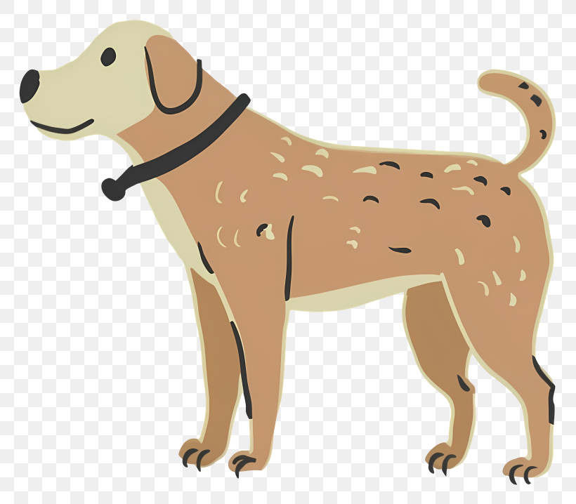 Dog - Beige Cartoon Dog With Black Collar PNG