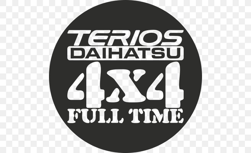 Daihatsu Terios Car Logo Adhesive Tape, PNG, 500x500px, Daihatsu Terios, Adhesive Tape, Area, Black And White, Brand Download Free