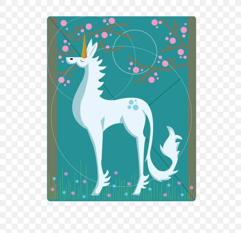 Reindeer Unicorn Rectangle, PNG, 612x792px, Reindeer, Deer, Fictional Character, Green, Mythical Creature Download Free