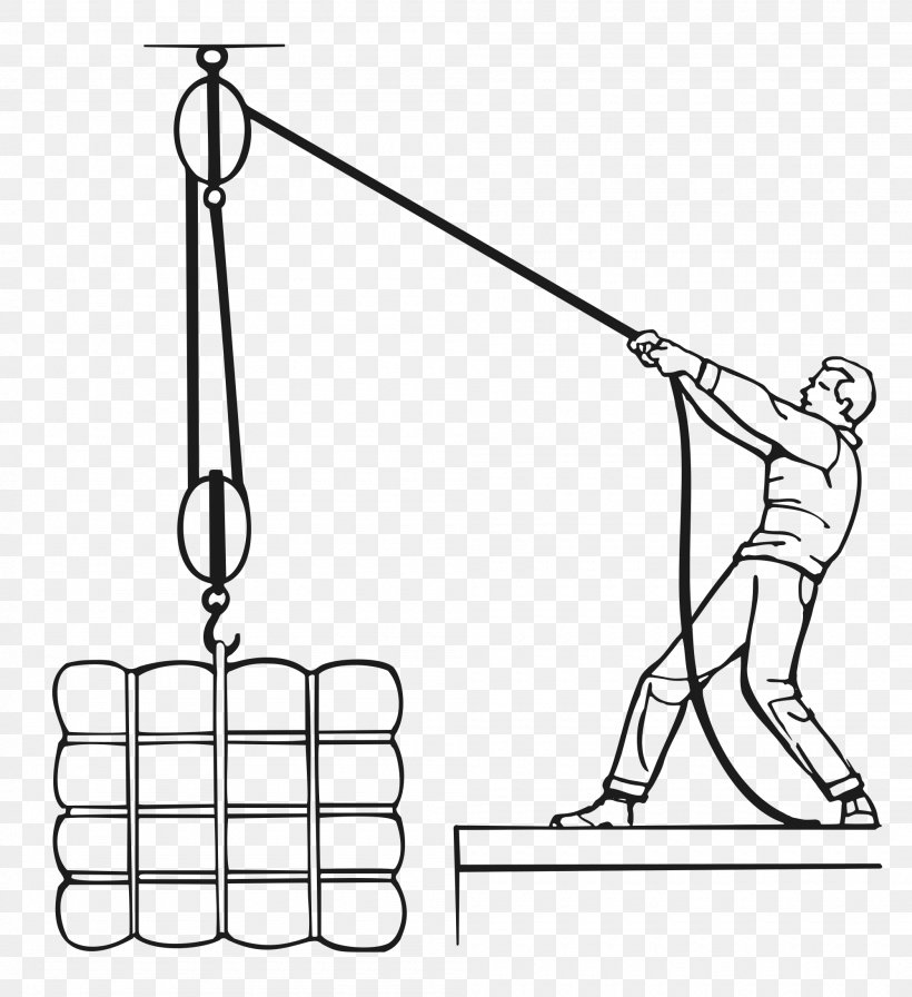 Block And Tackle Pulley Hoist Rope, PNG, 2000x2187px, Block And Tackle, Actuator, Area, Arm, Black And White Download Free