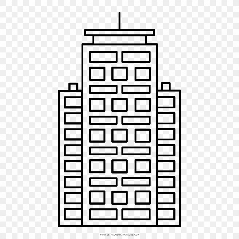Coloring Book Drawing Skyscraper Building, PNG, 1000x1000px, Coloring Book, Apartment, Area, Ausmalbild, Black And White Download Free