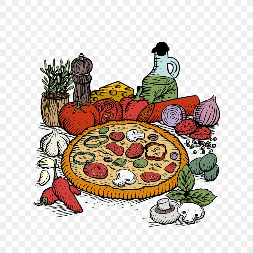 Pizza Vegetable Tomato, PNG, 1181x1181px, Pizza, Art, Cuisine, Drawing, Flower Download Free