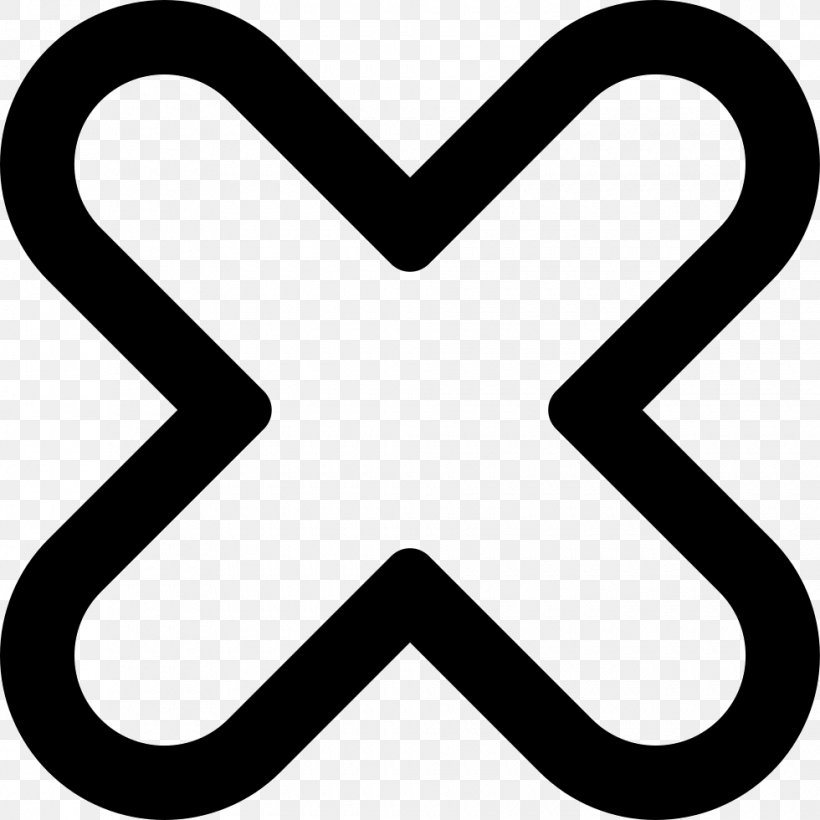Symbol X Mark Clip Art, PNG, 980x980px, Symbol, Area, Black And White, Check Mark, Cross Download Free