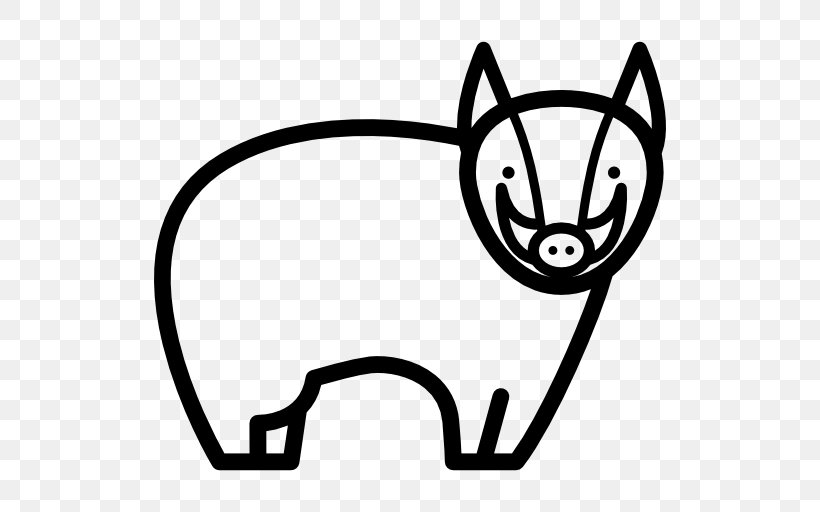 Domestic Pig Wildlife Clip Art, PNG, 512x512px, Domestic Pig, Animal, Area, Black, Black And White Download Free