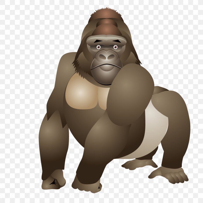 Gorilla Monkey Clip Art, PNG, 1500x1501px, Gorilla, Animation, Bear, Carnivoran, Great Ape Download Free