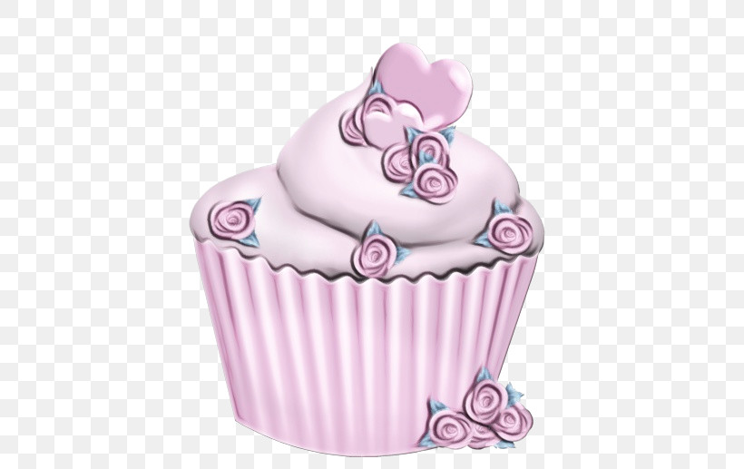 Pink Baking Cup Cupcake Cake Cake Decorating, PNG, 500x517px, Watercolor, Baking Cup, Cake, Cake Decorating, Cupcake Download Free