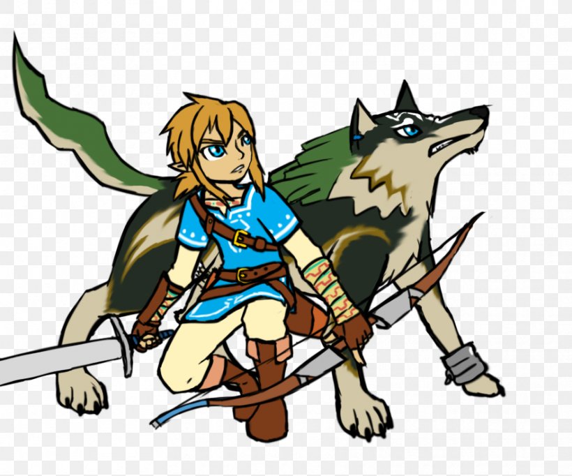 The Legend Of Zelda: Breath Of The Wild Link Canidae Digital Art Gray Wolf, PNG, 884x736px, Watercolor, Cartoon, Flower, Frame, Heart Download Free
