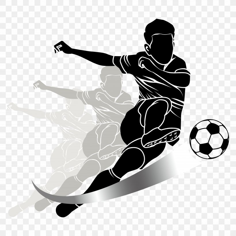 Football Player Kick Sport, PNG, 5000x5000px, Football, Ball, Black And White, Football Pitch, Football Player Download Free
