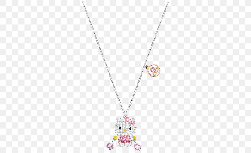 Hello Kitty Swarovski AG Necklace Jewellery Daisy London, PNG, 600x500px, Hello Kitty, Body Jewelry, Bracelet, Brand, Capricornus Download Free